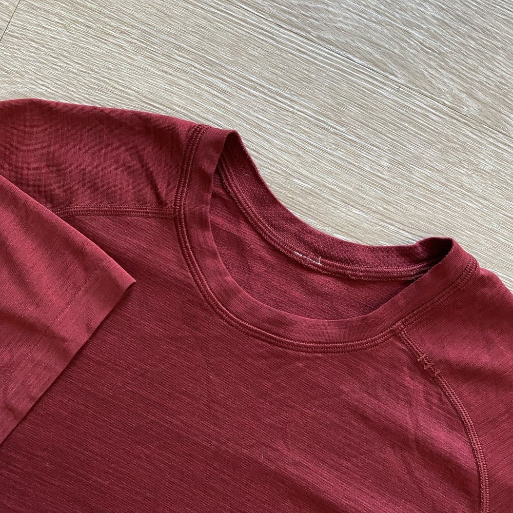Lululemon Metal Vent Tech Short Sleeve Shirt Men S Maroon Stretch Athleisure Gym